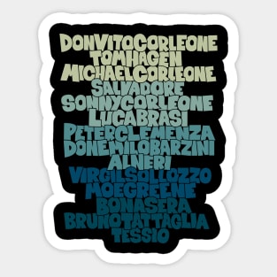 The Godfather: Tribute to the Main Actors of the Classic Sticker